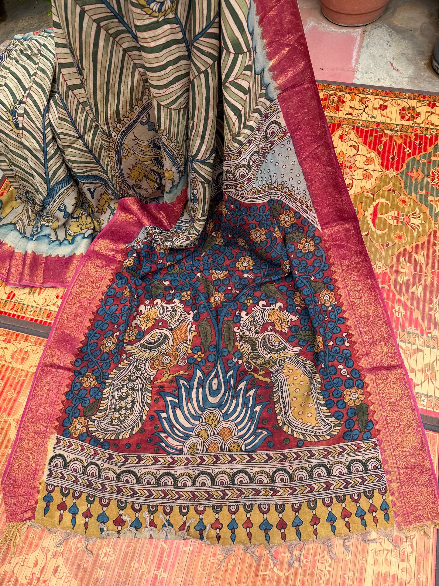 Silkcotton Penkalamkari Saree