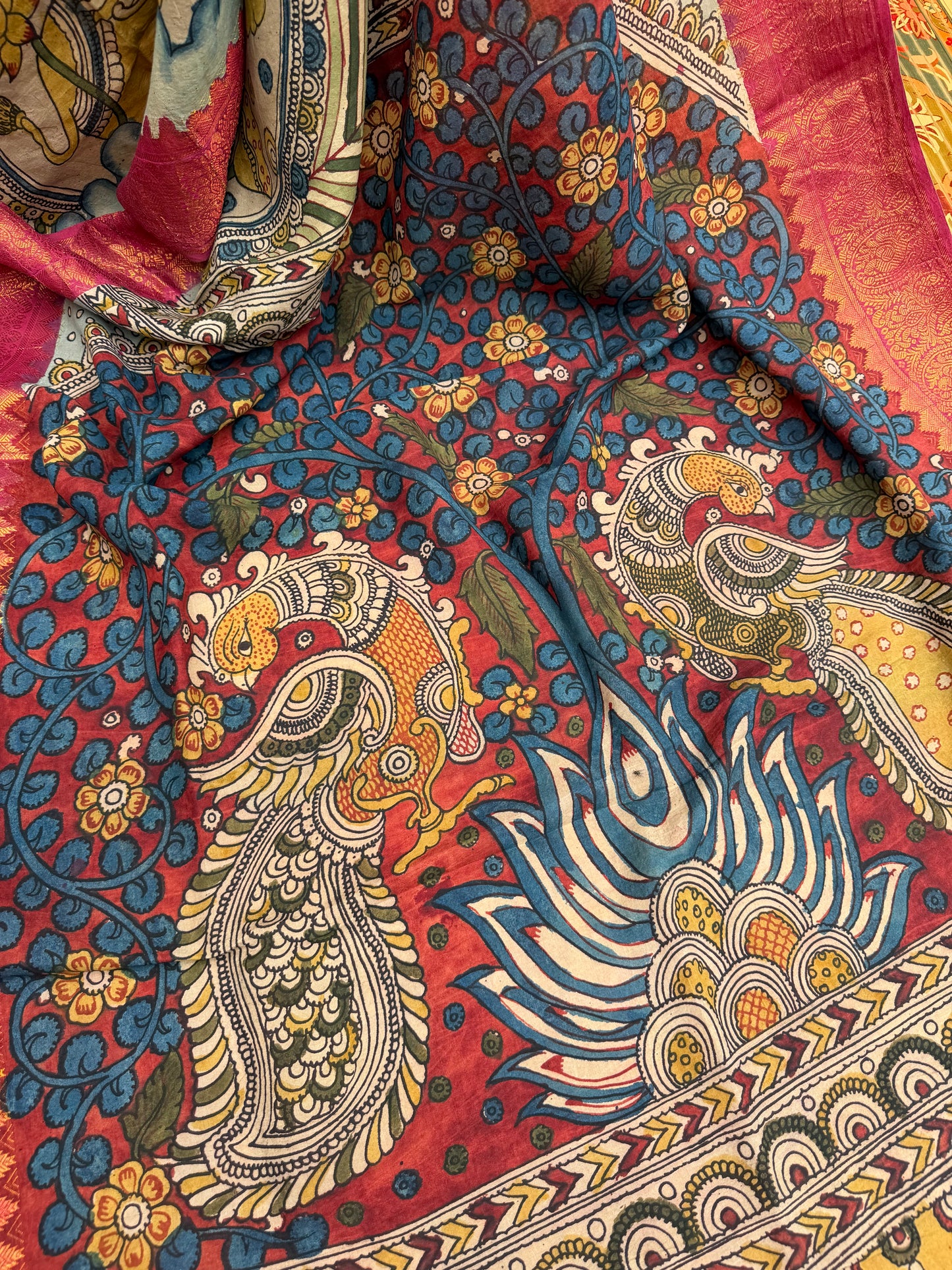 Silkcotton Penkalamkari Saree