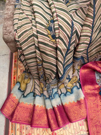 Silkcotton Penkalamkari Saree