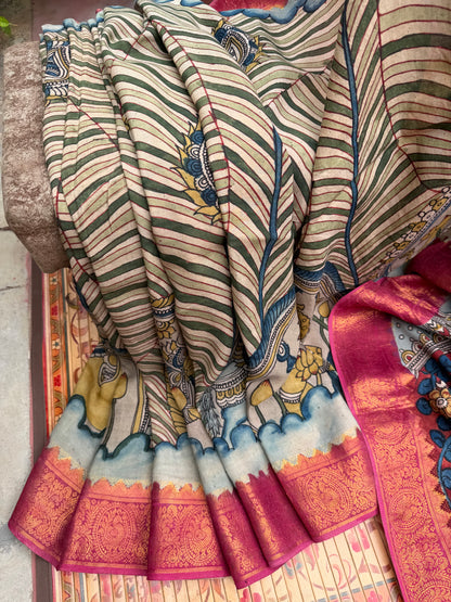 Silkcotton Penkalamkari Saree