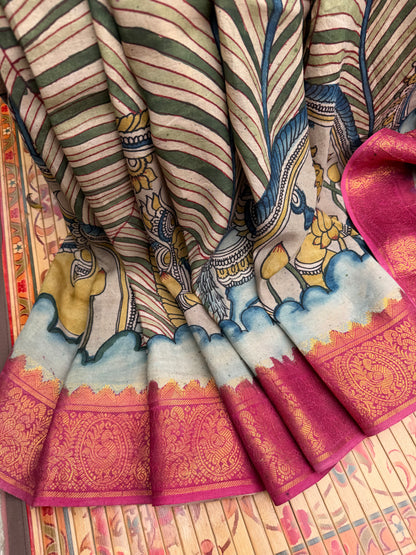 Silkcotton Penkalamkari Saree