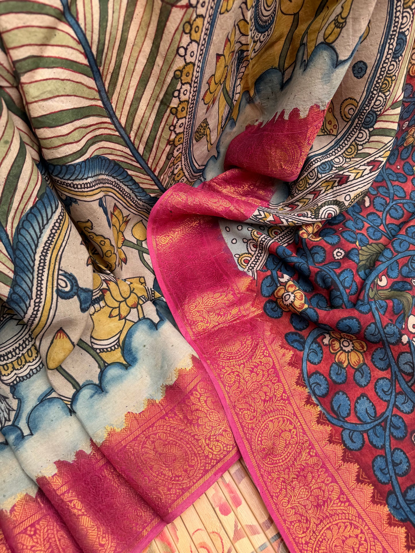 Silkcotton Penkalamkari Saree