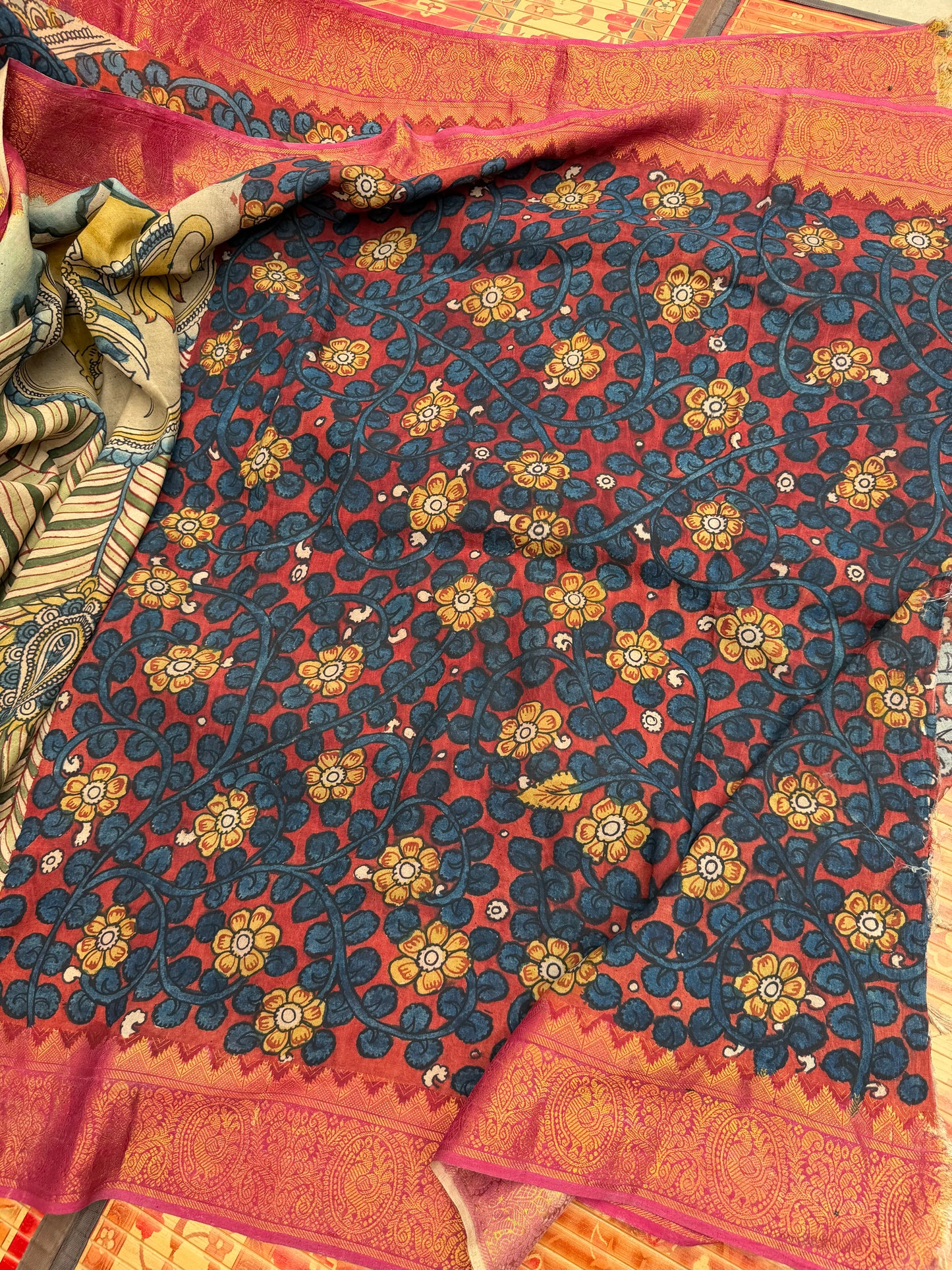 Silkcotton Penkalamkari Saree