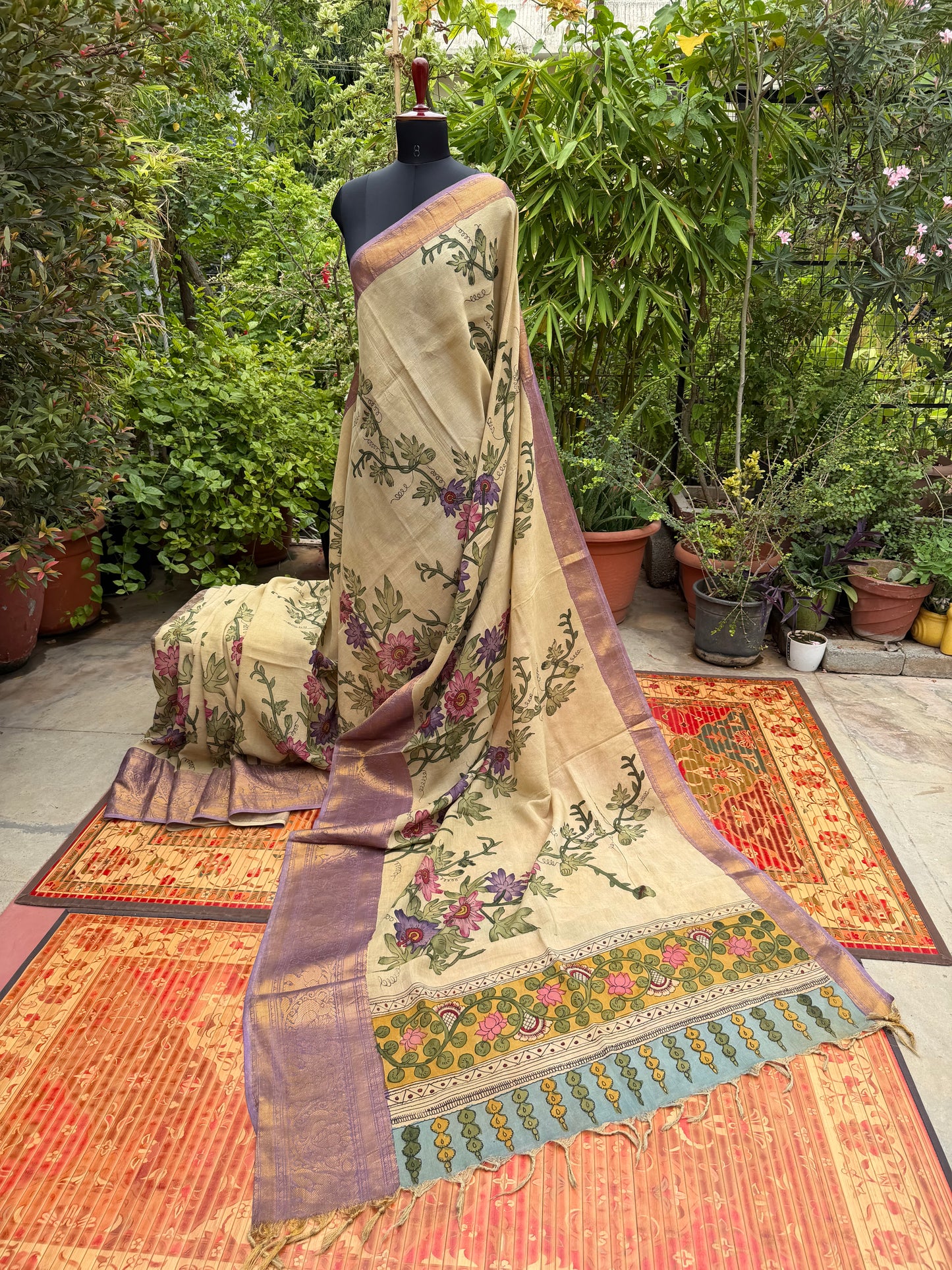 Silkcotton Penkalamkari Saree