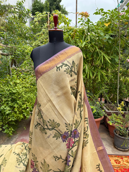 Silkcotton Penkalamkari Saree
