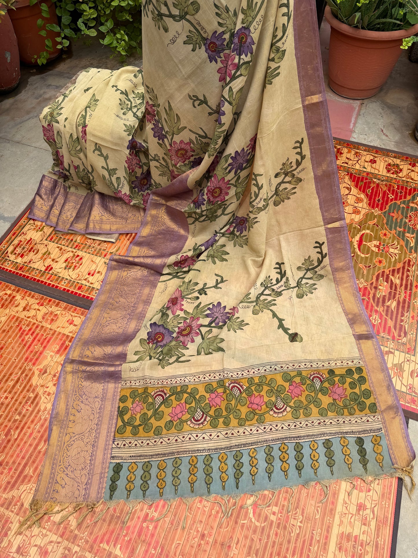 Silkcotton Penkalamkari Saree