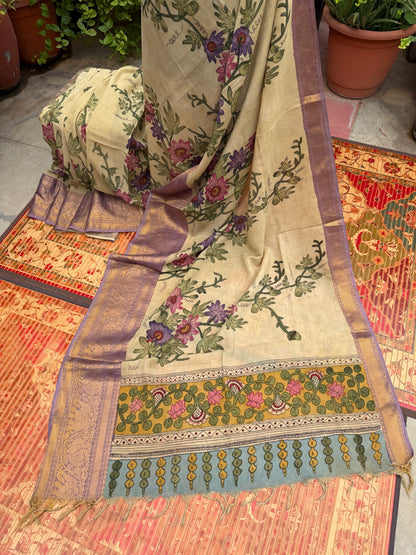 Silkcotton Penkalamkari Saree