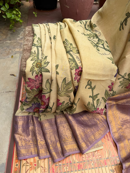 Silkcotton Penkalamkari Saree