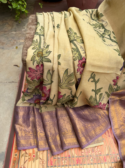 Silkcotton Penkalamkari Saree