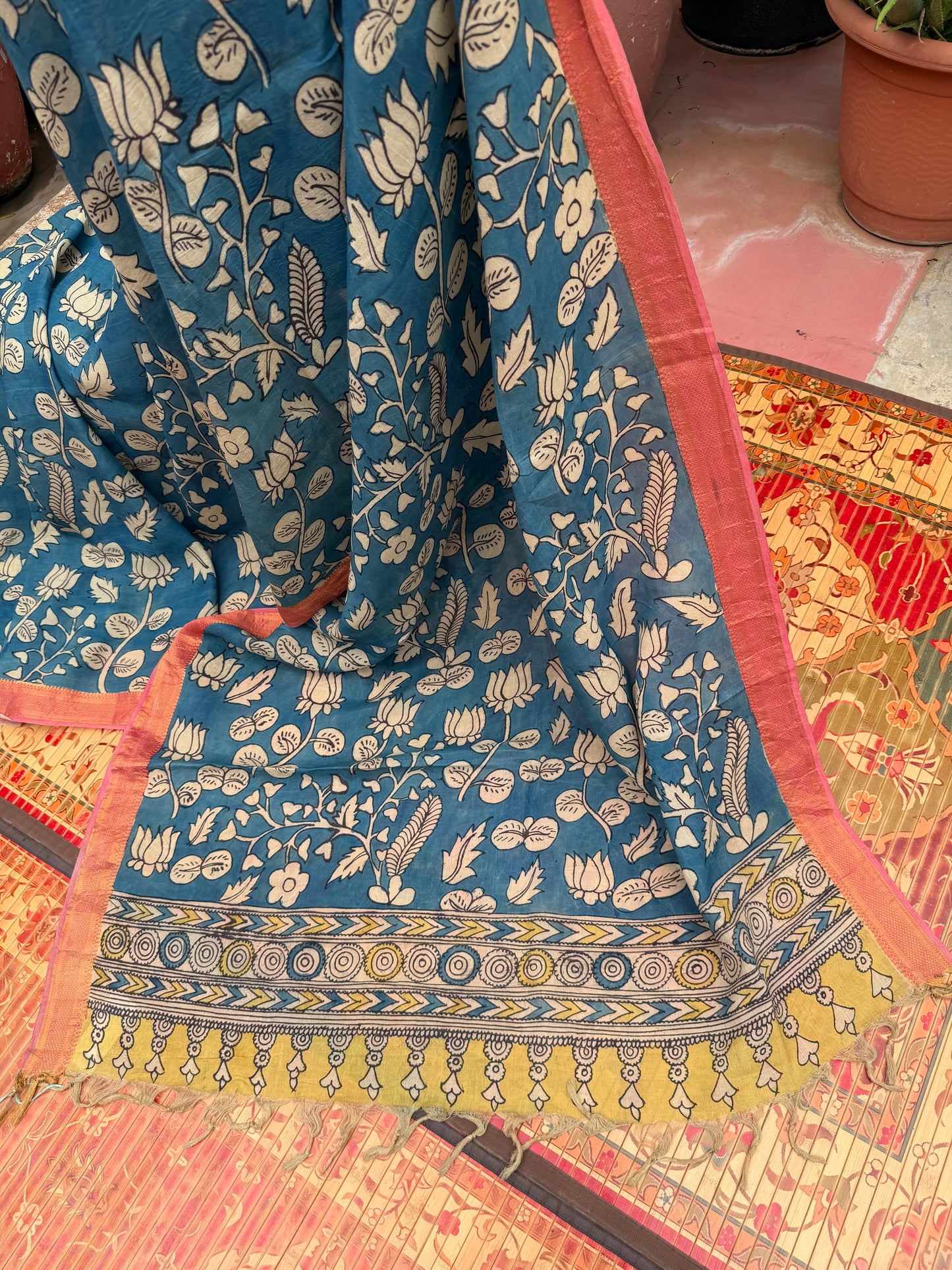 Silkcotton Penkalamkari Saree