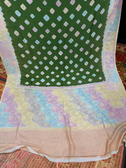 Pure Silk munga with hand stitched shibori Sarees