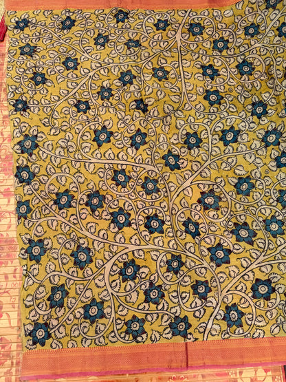 Silkcotton Penkalamkari Saree