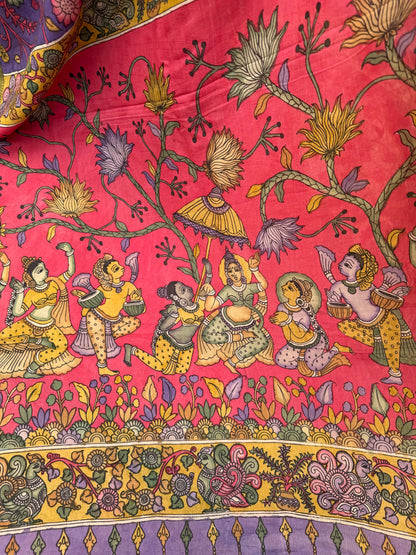 Silkcotton Penkalamkari Saree