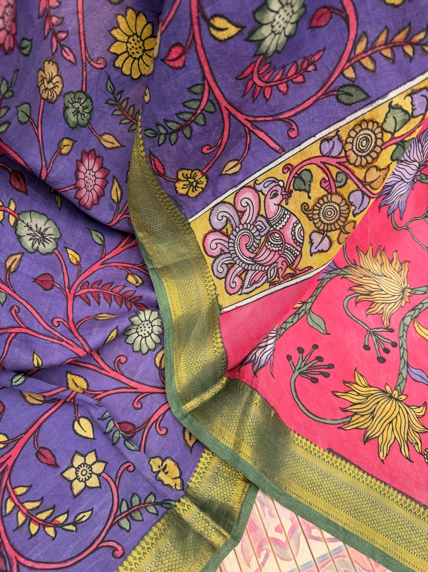 Silkcotton Penkalamkari Saree