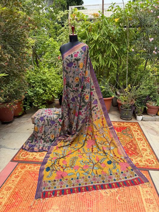 Silkcotton Penkalamkari Saree