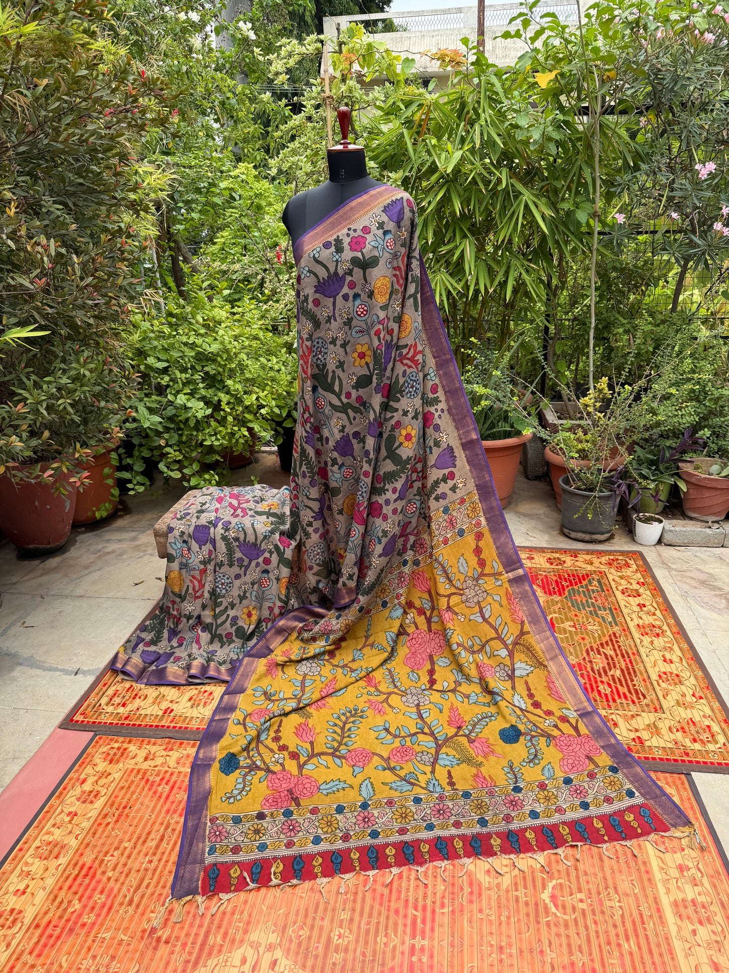 Silkcotton Penkalamkari Saree
