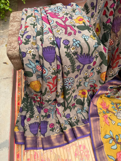 Silkcotton Penkalamkari Saree