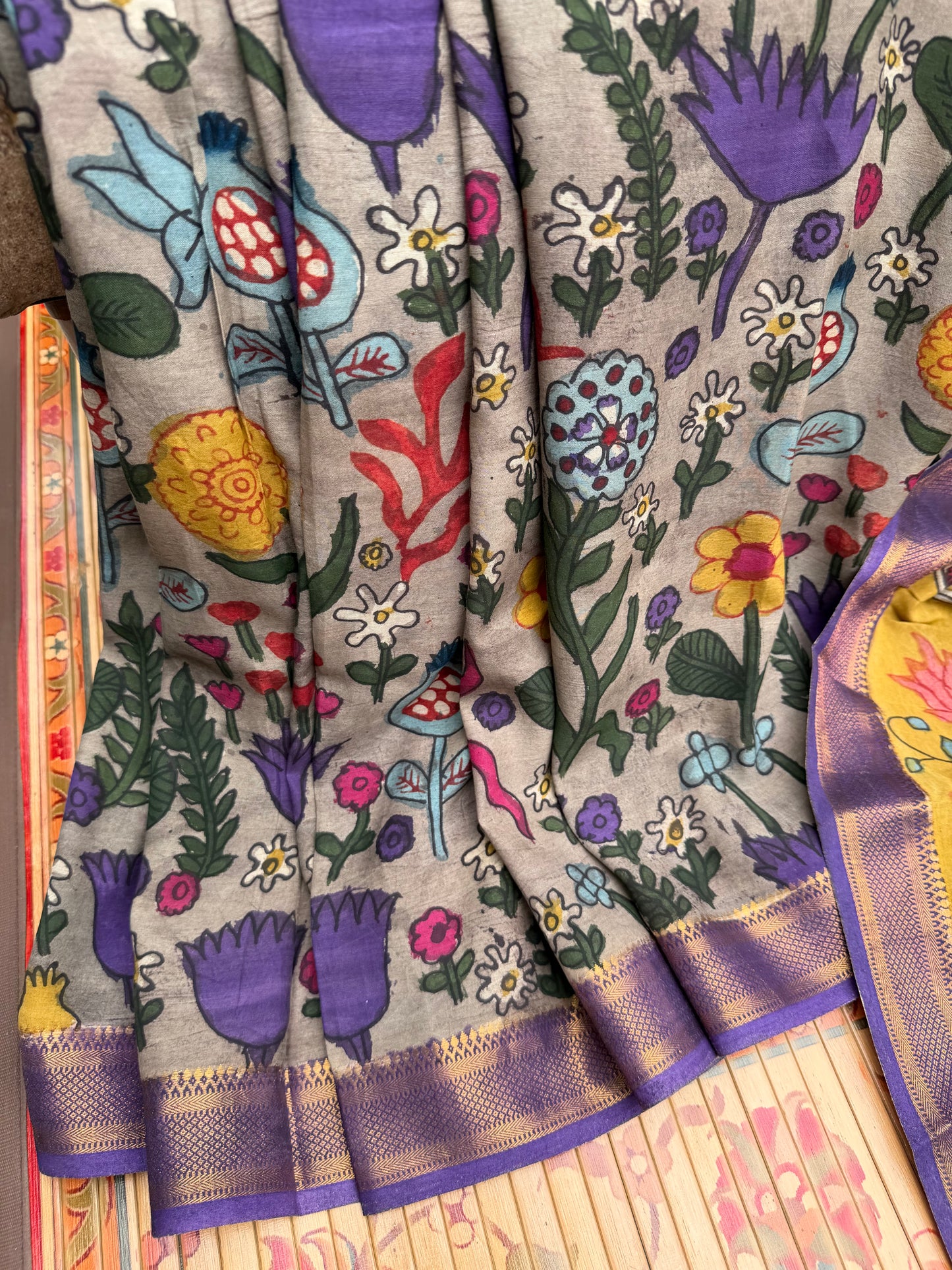 Silkcotton Penkalamkari Saree