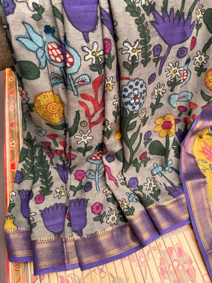 Silkcotton Penkalamkari Saree