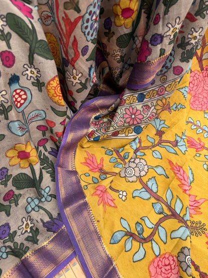 Silkcotton Penkalamkari Saree