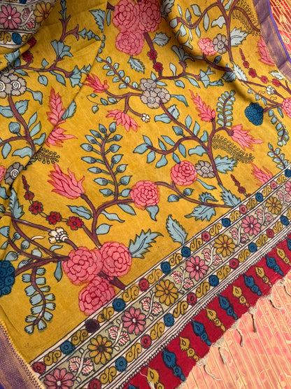 Silkcotton Penkalamkari Saree