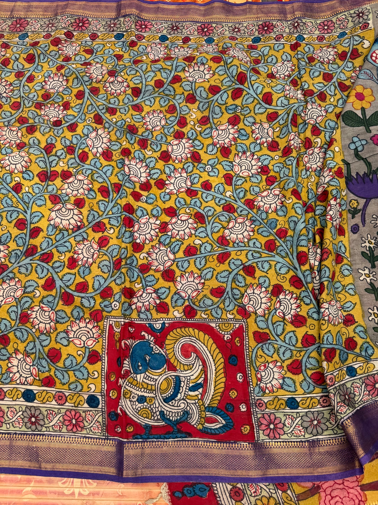 Silkcotton Penkalamkari Saree