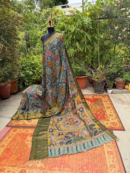 Silkcotton Penkalamkari Saree