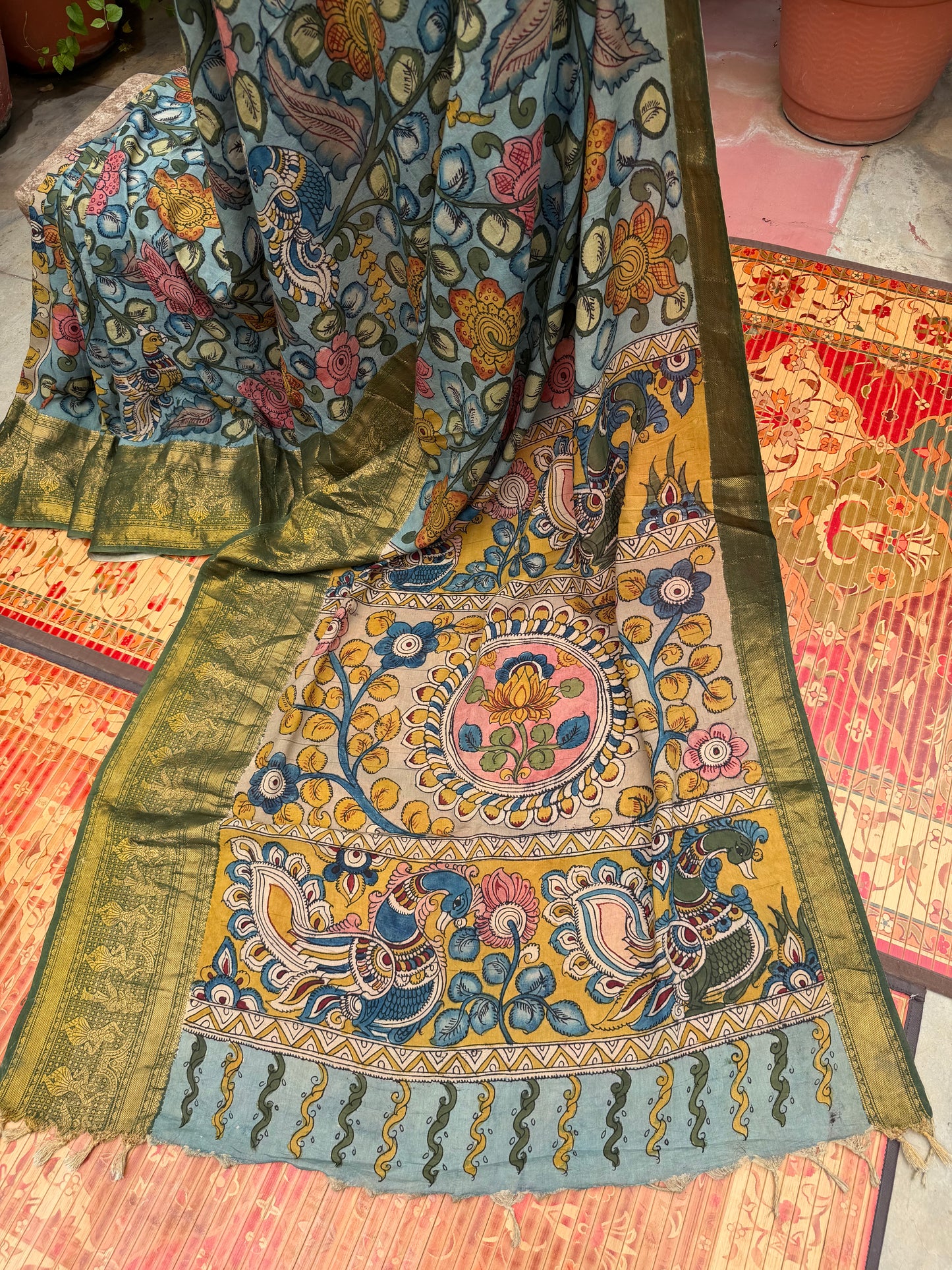 Silkcotton Penkalamkari Saree
