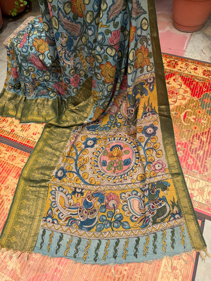 Silkcotton Penkalamkari Saree