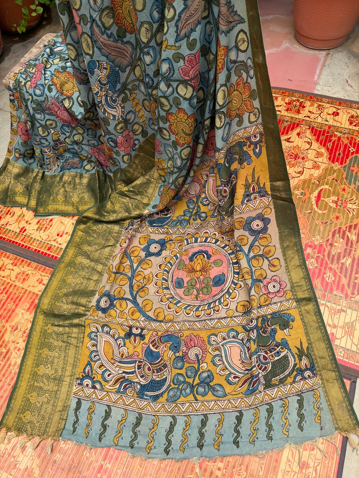 Silkcotton Penkalamkari Saree