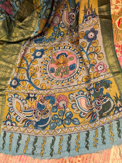 Silkcotton Penkalamkari Saree