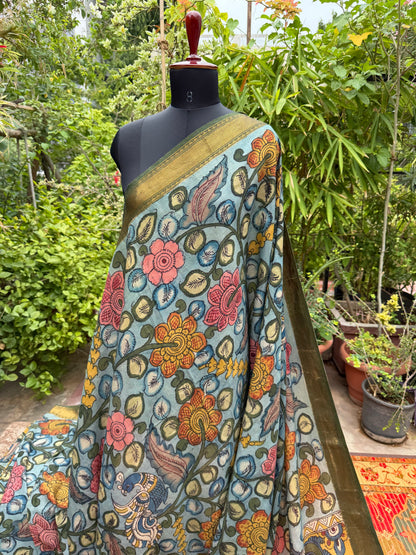 Silkcotton Penkalamkari Saree