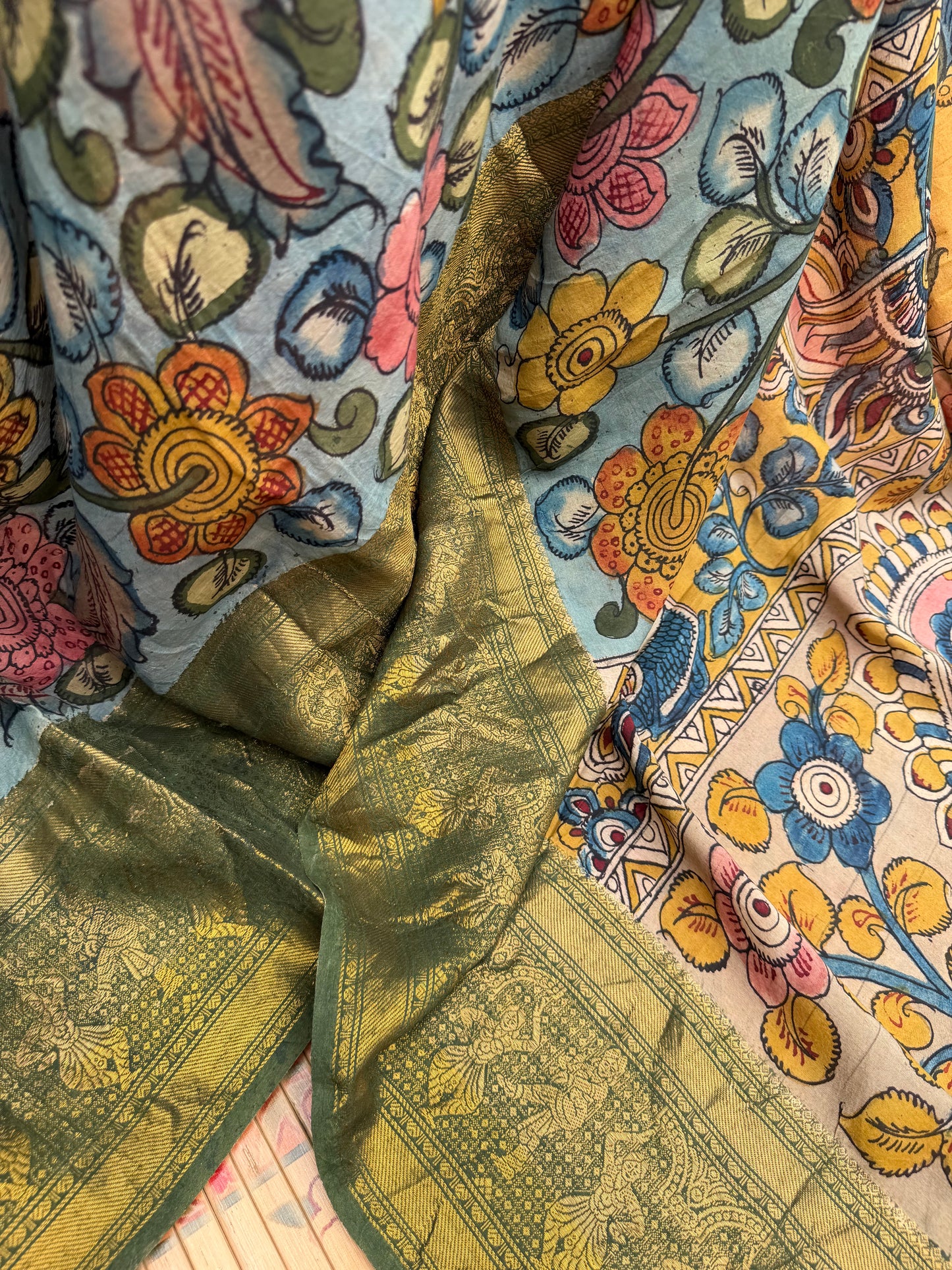 Silkcotton Penkalamkari Saree