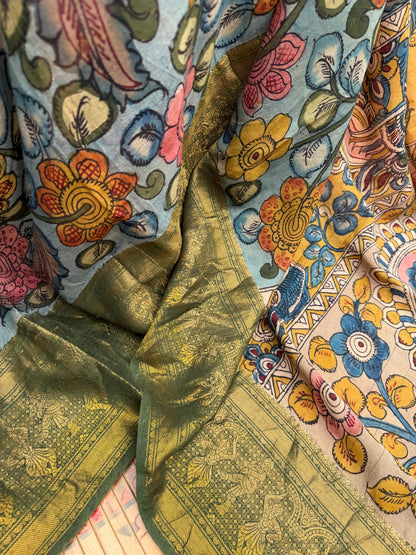 Silkcotton Penkalamkari Saree