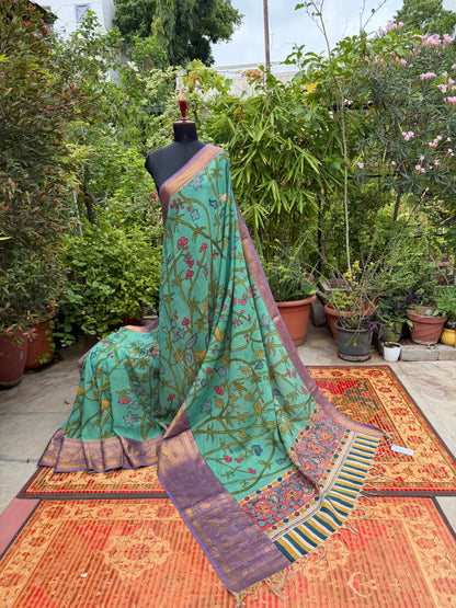 Silkcotton Penkalamkari Saree