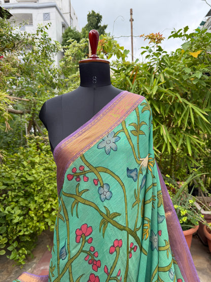 Silkcotton Penkalamkari Saree