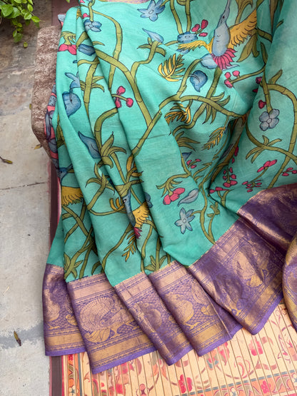 Silkcotton Penkalamkari Saree