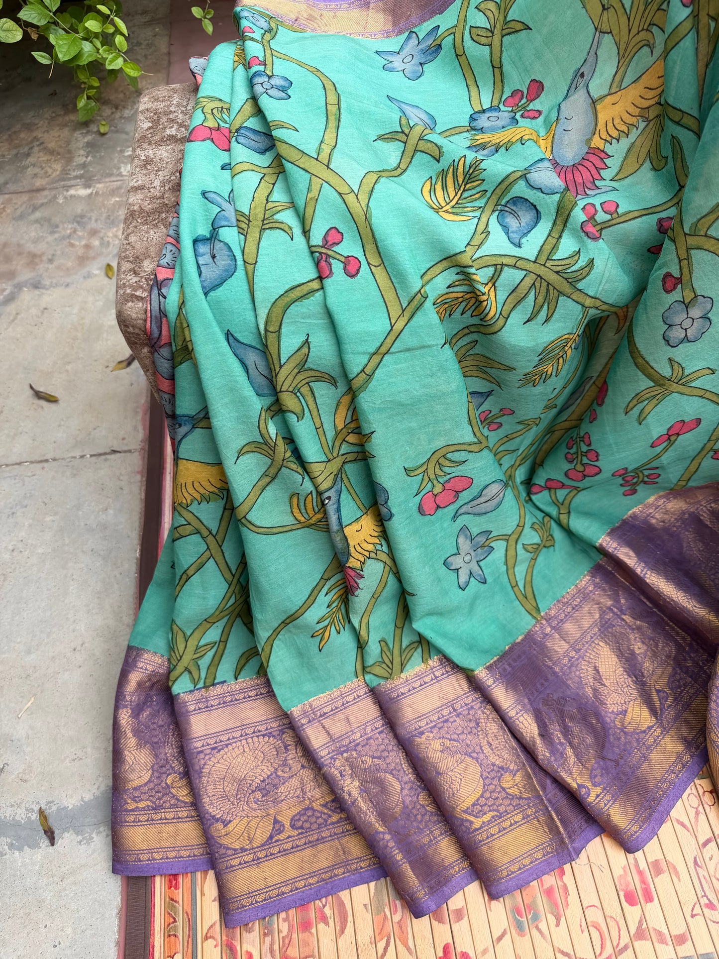 Silkcotton Penkalamkari Saree