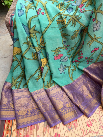 Silkcotton Penkalamkari Saree
