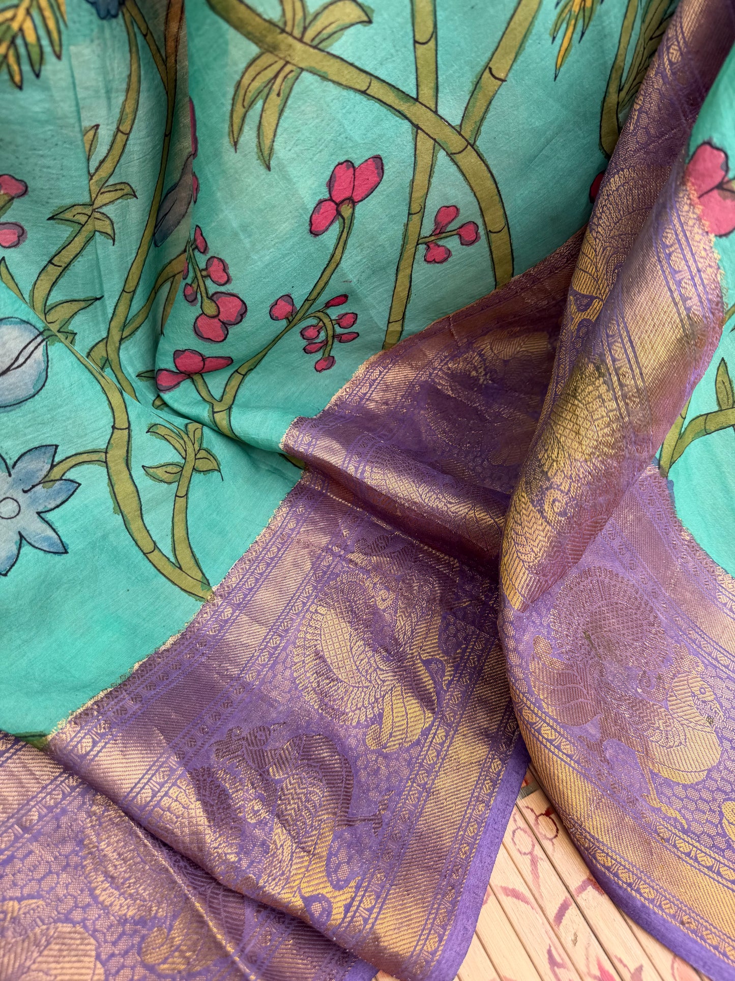 Silkcotton Penkalamkari Saree