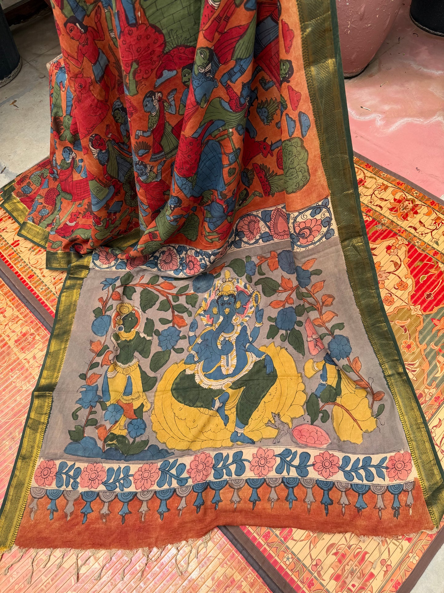 Silkcotton Penkalamkari Saree