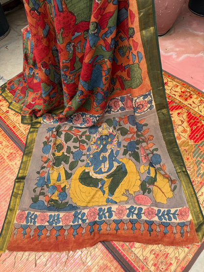 Silkcotton Penkalamkari Saree