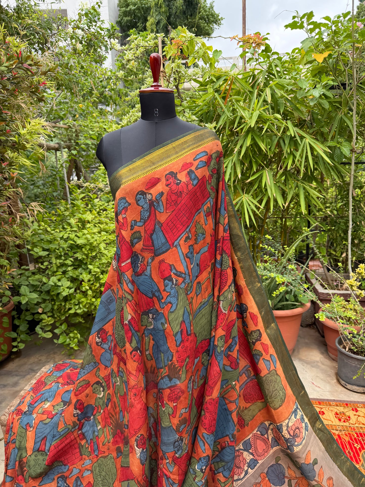 Silkcotton Penkalamkari Saree