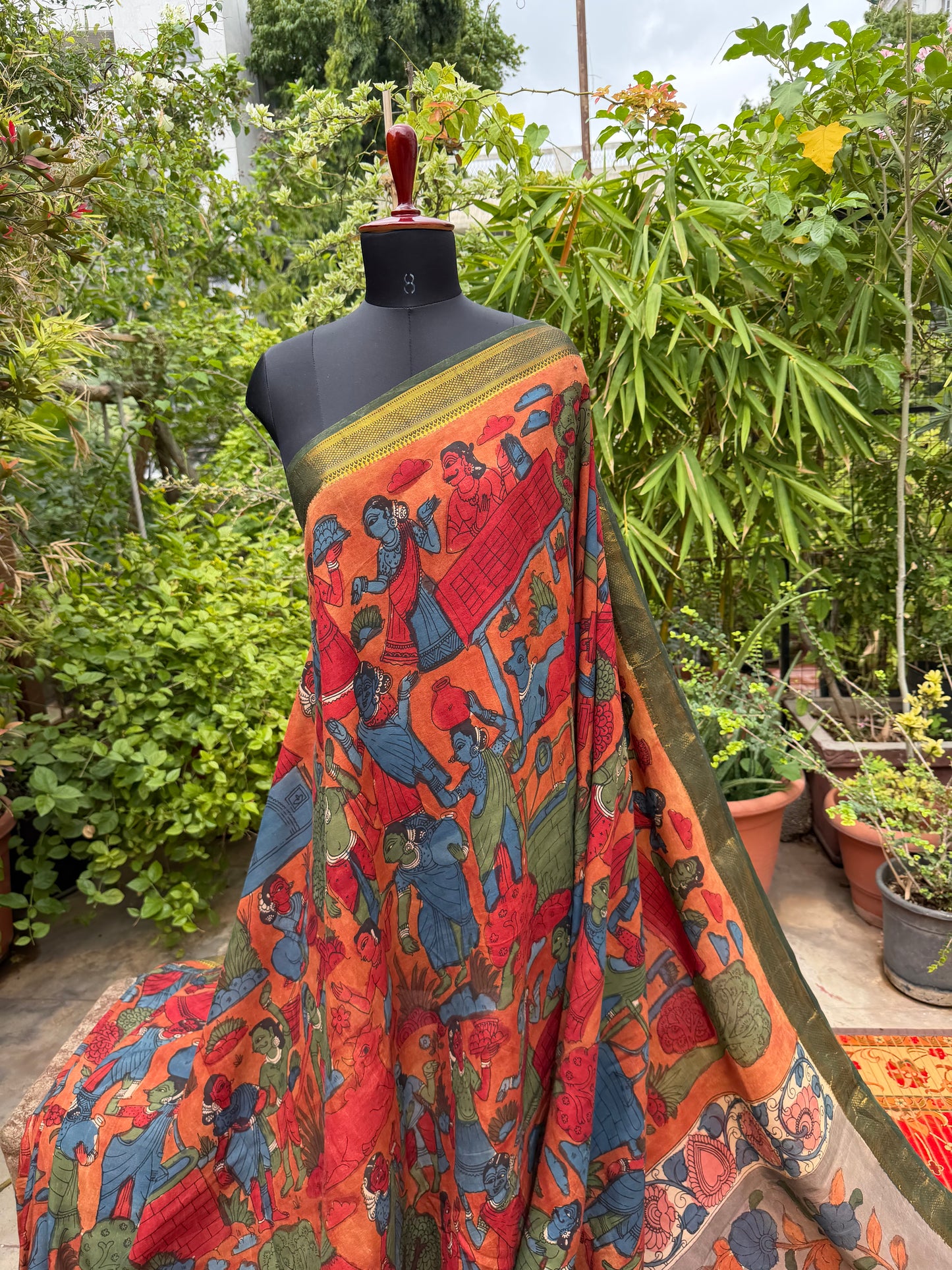 Silkcotton Penkalamkari Saree