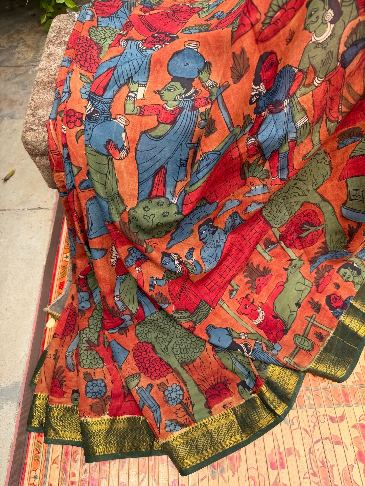 Silkcotton Penkalamkari Saree