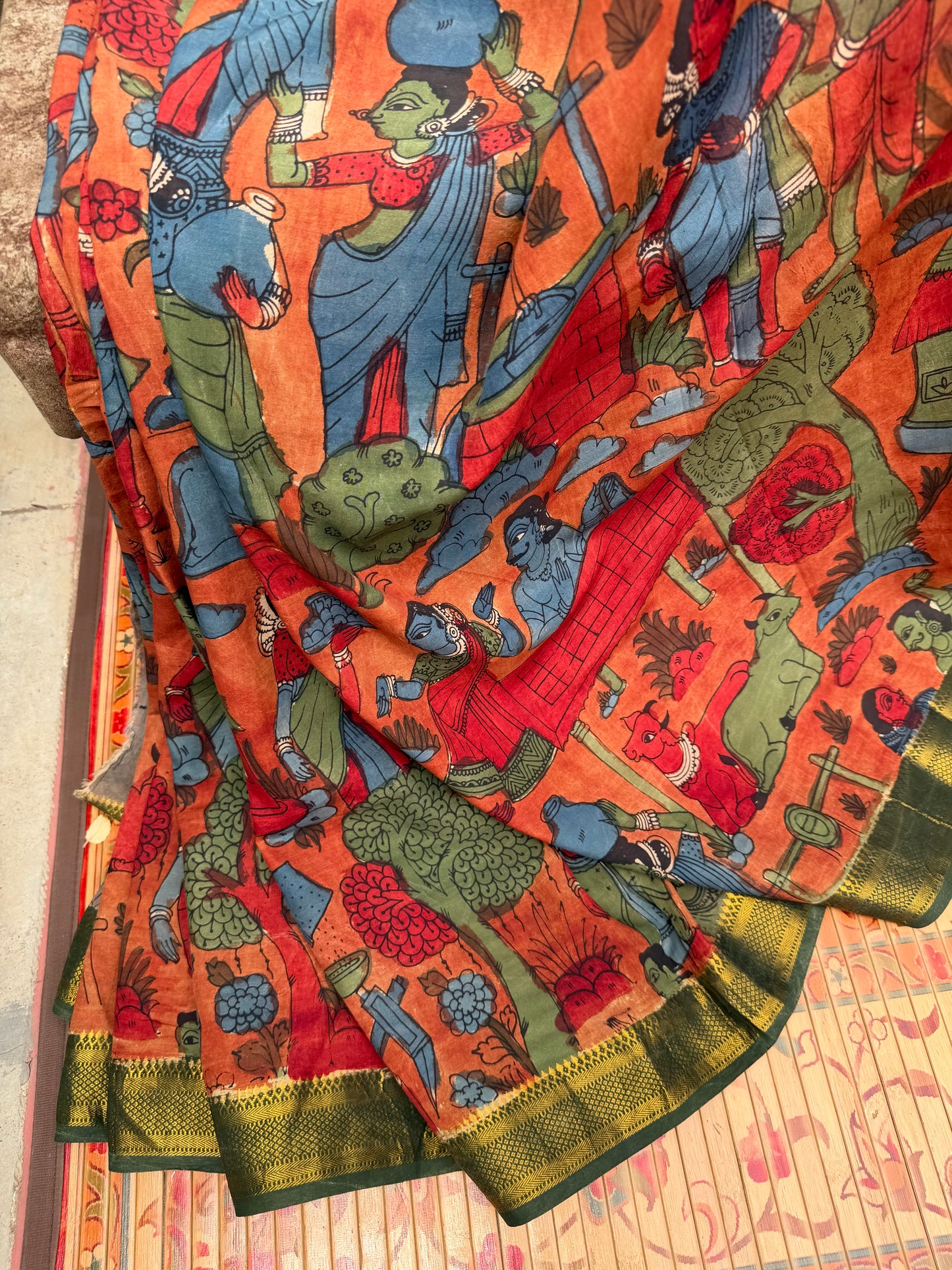 Silkcotton Penkalamkari Saree
