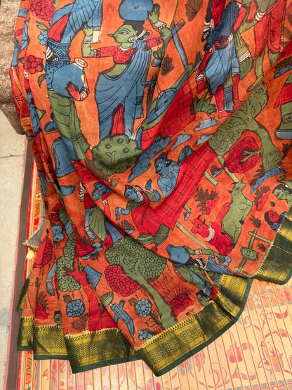 Silkcotton Penkalamkari Saree