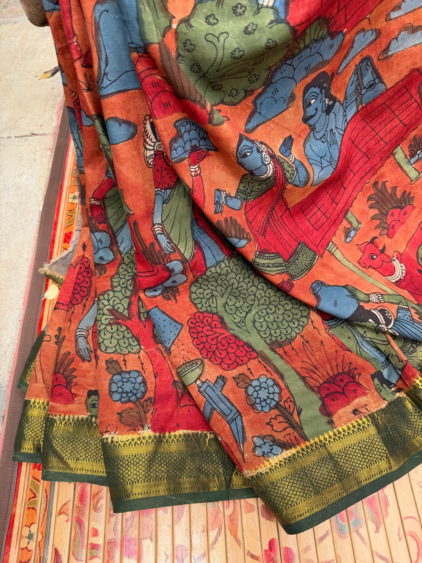 Silkcotton Penkalamkari Saree