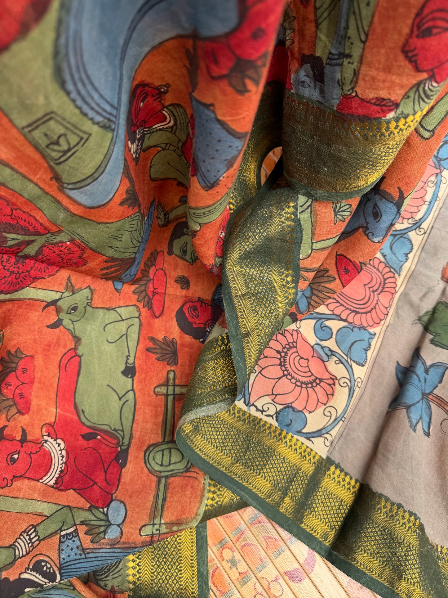Silkcotton Penkalamkari Saree