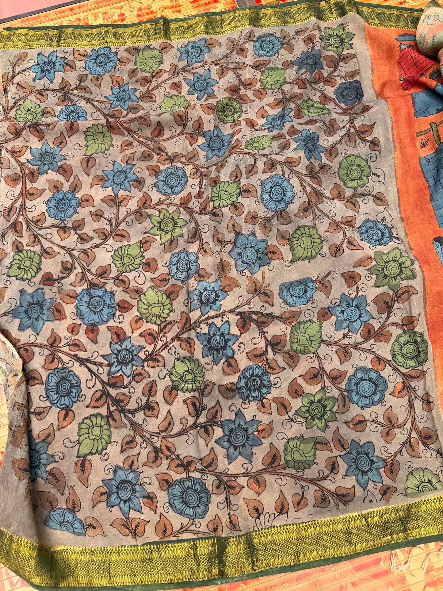 Silkcotton Penkalamkari Saree